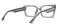 Denicia - Rectangle Grey Eyeglasses | Vooglam Side View