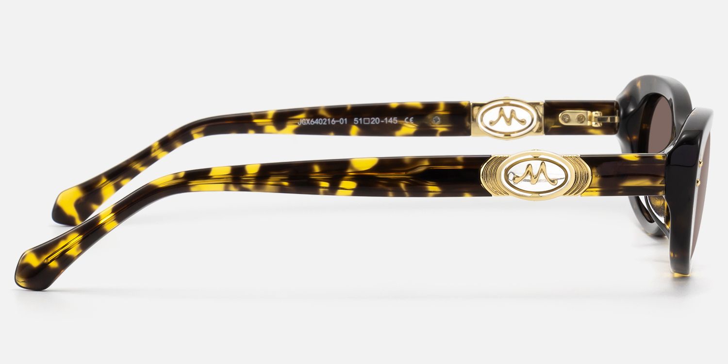 Ginza - Brown Tinted Tortoise Acetate Sunglasses | Vooglam Side View