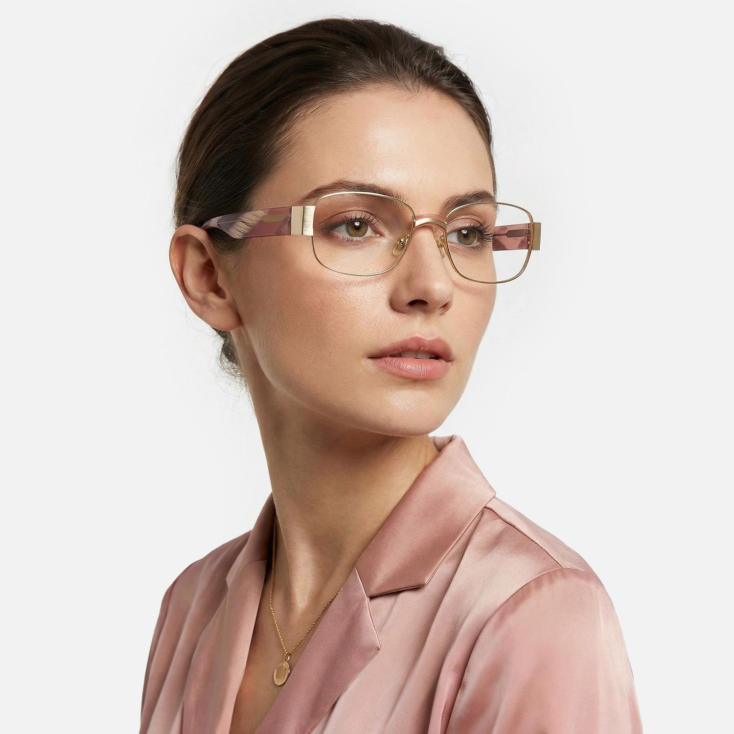 Explore the design story of Nyame - Rectangle Gold Eyeglasses | Vooglam