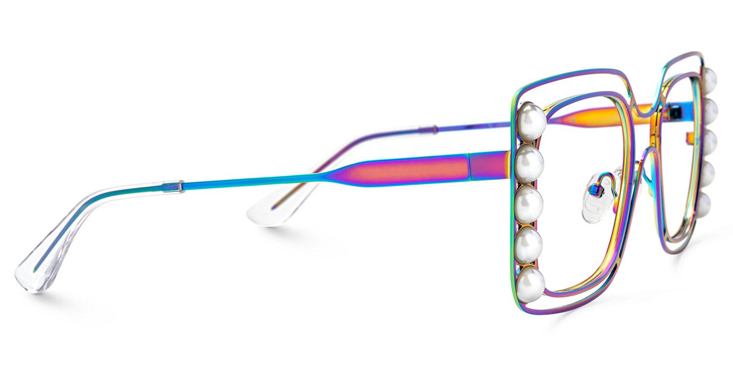 Lainey - Square Multicolor Eyeglasses | Vooglam 4