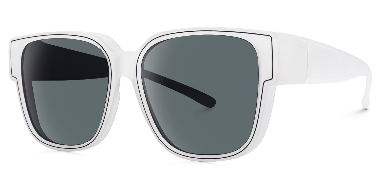 Macayle - Square White Fit Over Sunglasses | Vooglam Front View