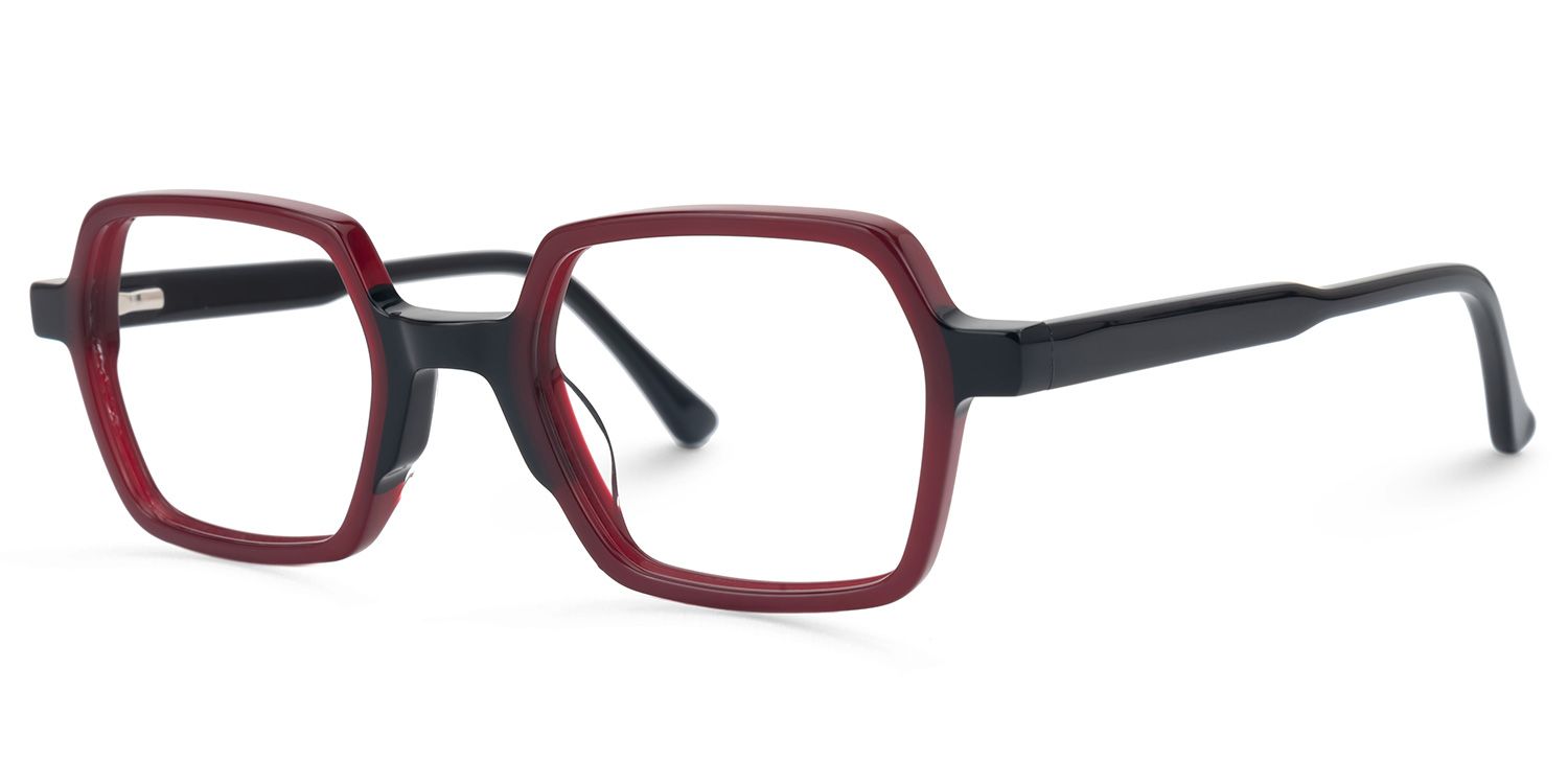 Eligius - Rectangle Red Eyeglasses | Vooglam Front View