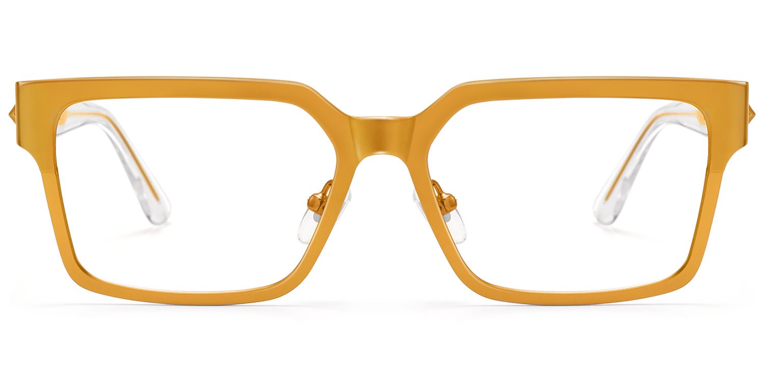 Vector - Matte Orange Cyber Metal Star Glasses by Vooglam Product Details 1