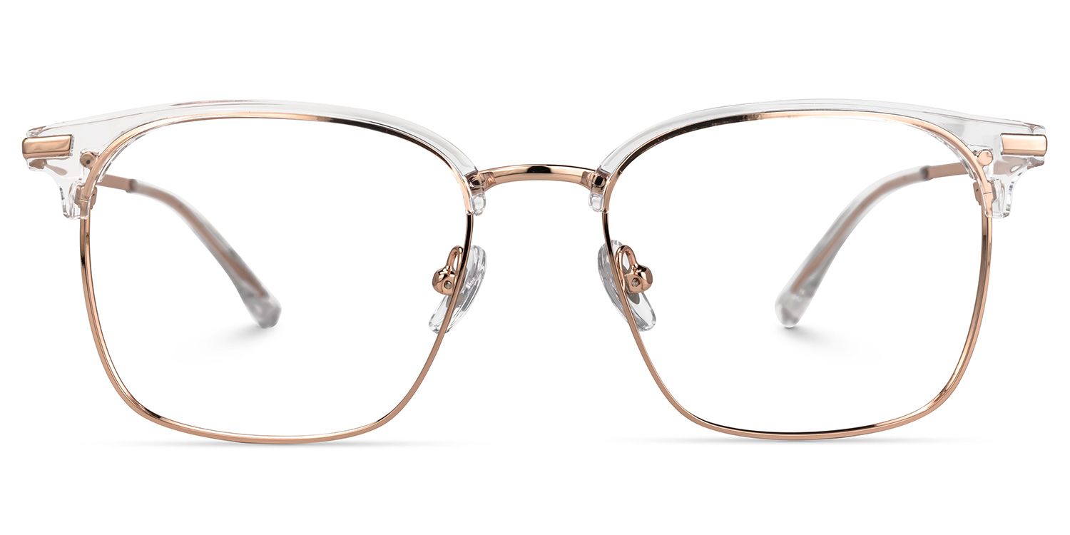 Derion - Browline Crystal Eyeglasses | Vooglam Angle View