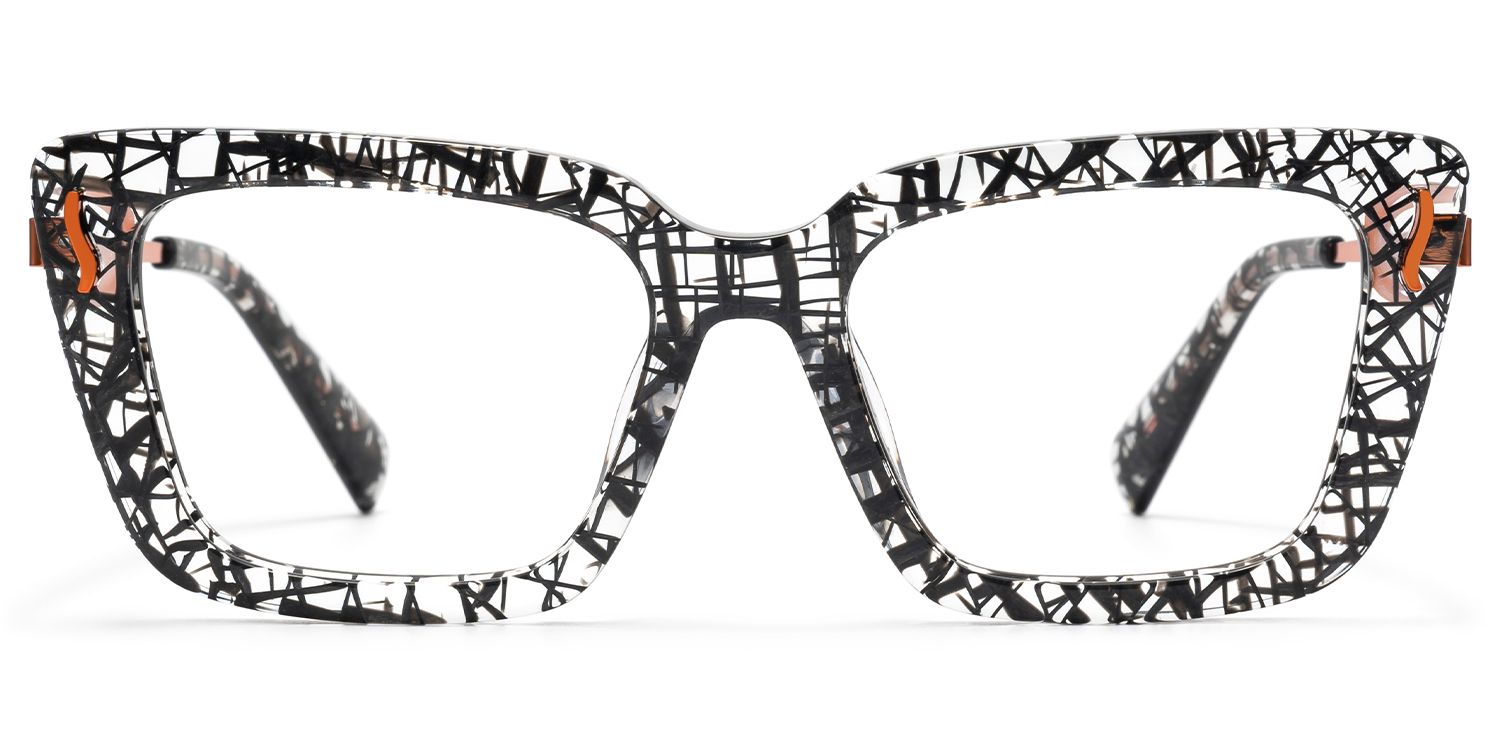 Nebula - Rectangle Pattern Eyeglasses | Vooglam Angle View