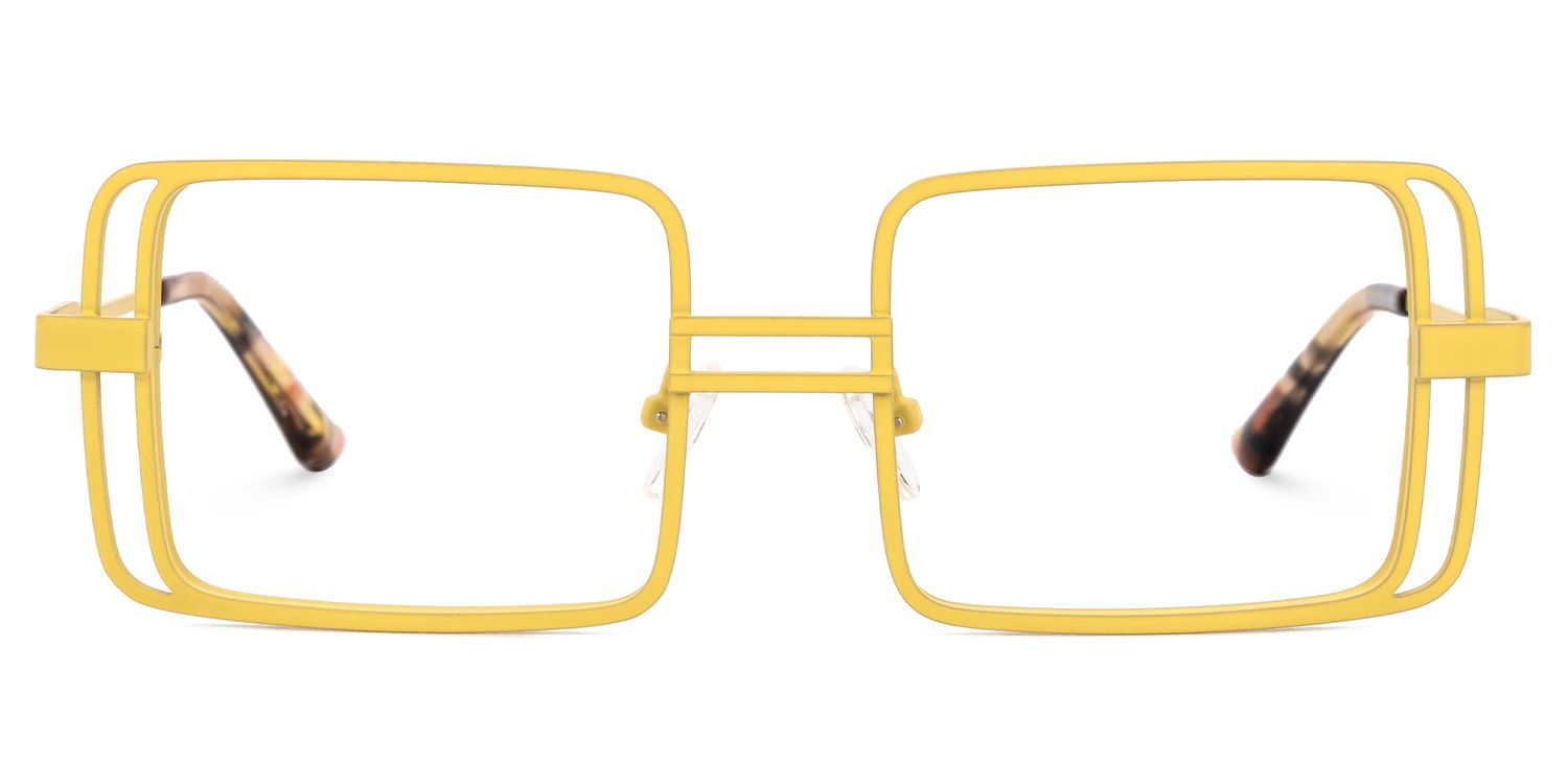 Fergus - Rectangle Yellow Eyeglasses | Vooglam Angle View