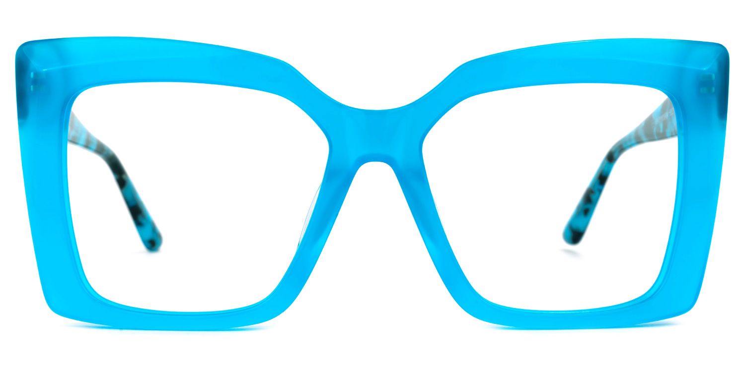 Eire - Square Blue Eyeglasses | Vooglam Angle View