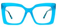 Eire - Square Blue Eyeglasses | Vooglam Angle View