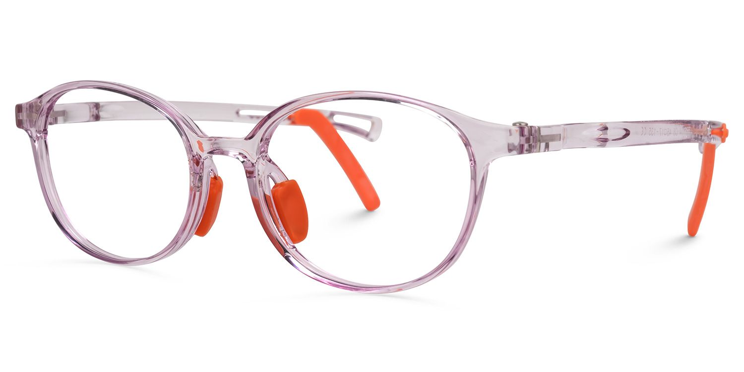 Hadley - Oval Purple Kids Eyeglasses | Vooglam Front View