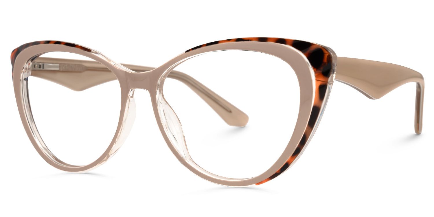 Ekundayo - Cat Eye Brown Eyeglasses | Vooglam Front View
