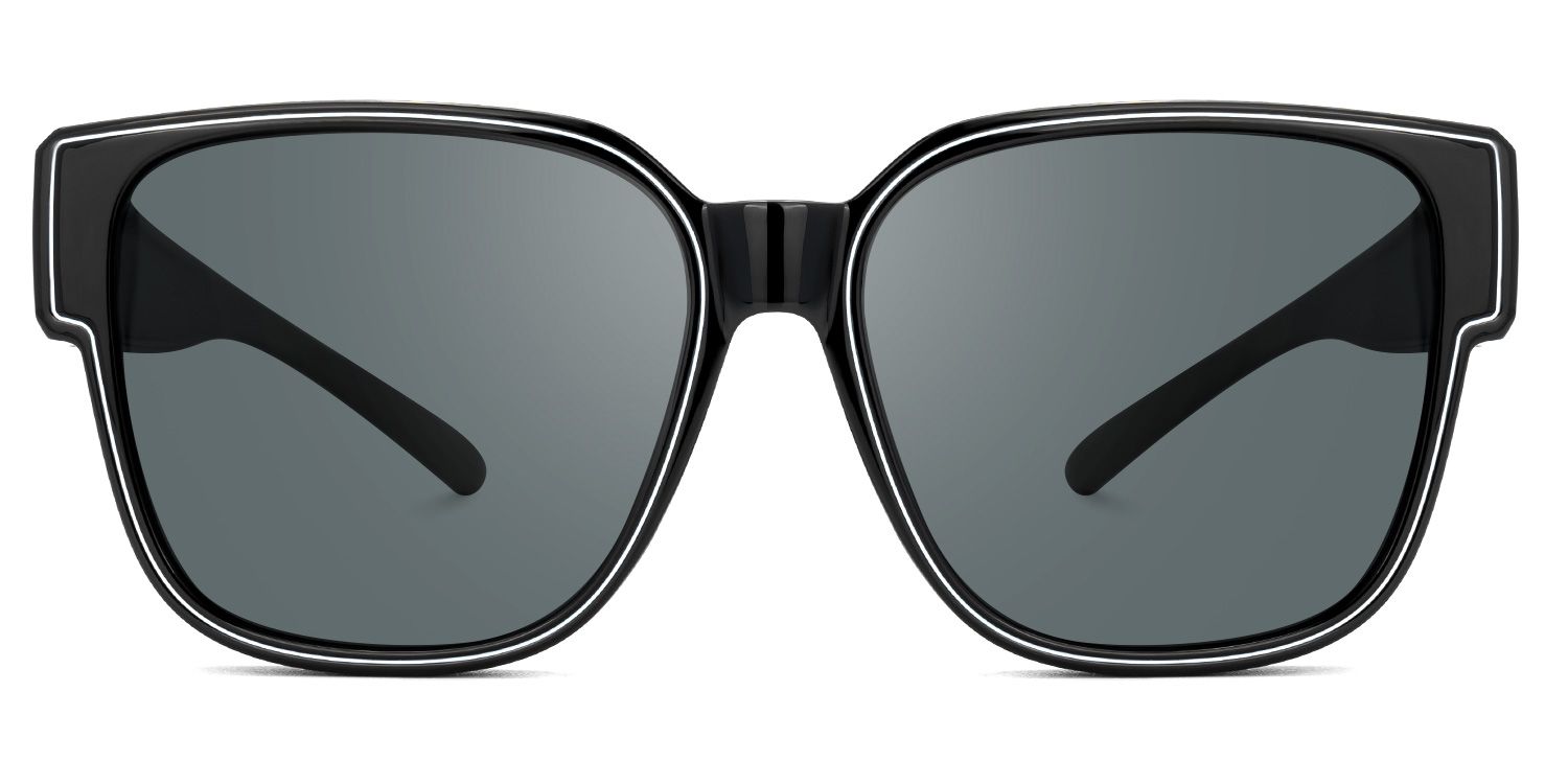 Macayle - Square Black Fit Over Sunglasses | Vooglam Angle View