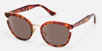 Retro Bohemian Tortoiseshell Round Cat-Eye Sunglasses