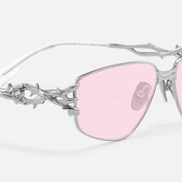 Spine - Silver Metal Pink Tinted Sunglasses | Vooglam Design Details