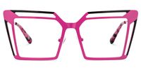 Fidelity - Square Black/Pink Eyeglasses | Vooglam Angle View
