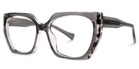 Edge - Geometric Grey Eyeglasses | Vooglam Front View