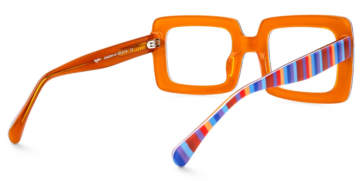 Jackie - Rectangle Multicolor Eyeglasses | Vooglam Side View