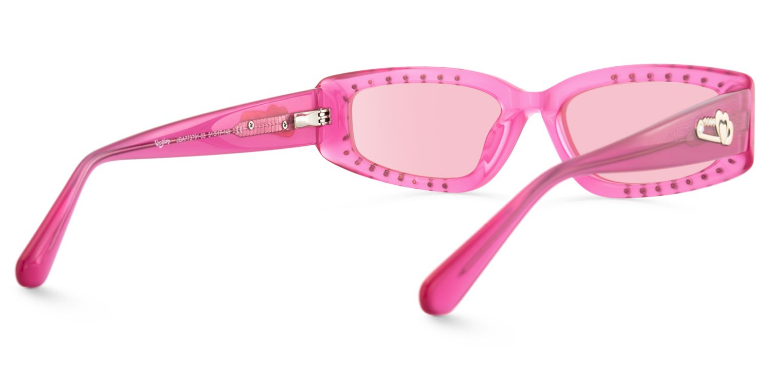 Quentin - Rectangle Pink Sunglasses | Vooglam Side View