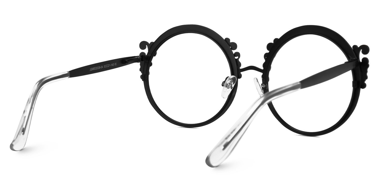 Norene Vintage Round Glasses with Elegant Filigree Design | Vooglam Side View