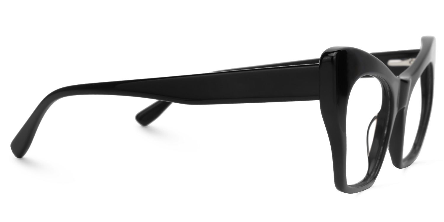 Elah - Cat Eye Black Eyeglasses | Vooglam 4
