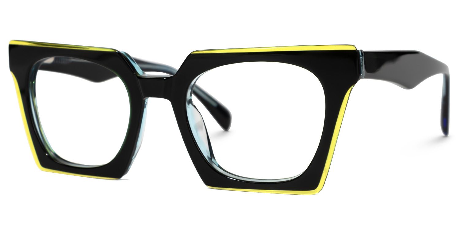 Karissa - Rectangle Black Eyeglasses | Vooglam Front View