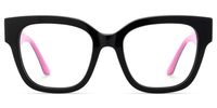 Lorette - Square Black Eyeglasses | Vooglam Angle View