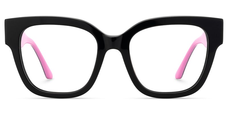 Lorette - Square Black Eyeglasses | Vooglam