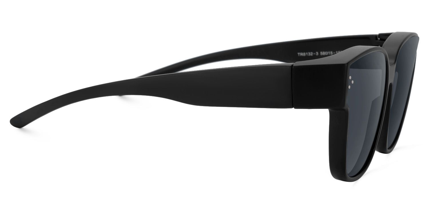 Hannes - Square Black Fit Over Sunglasses | Vooglam 4