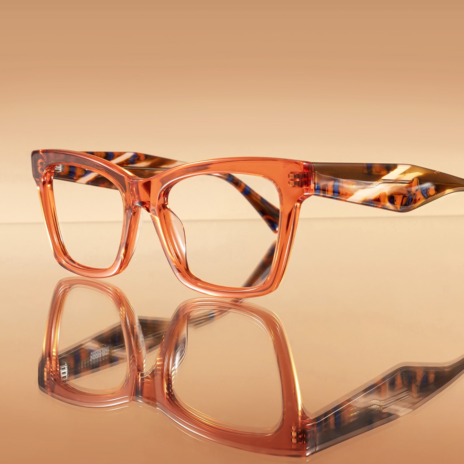 Vibranium - Rectangle Orange Eyeglasses - 1
