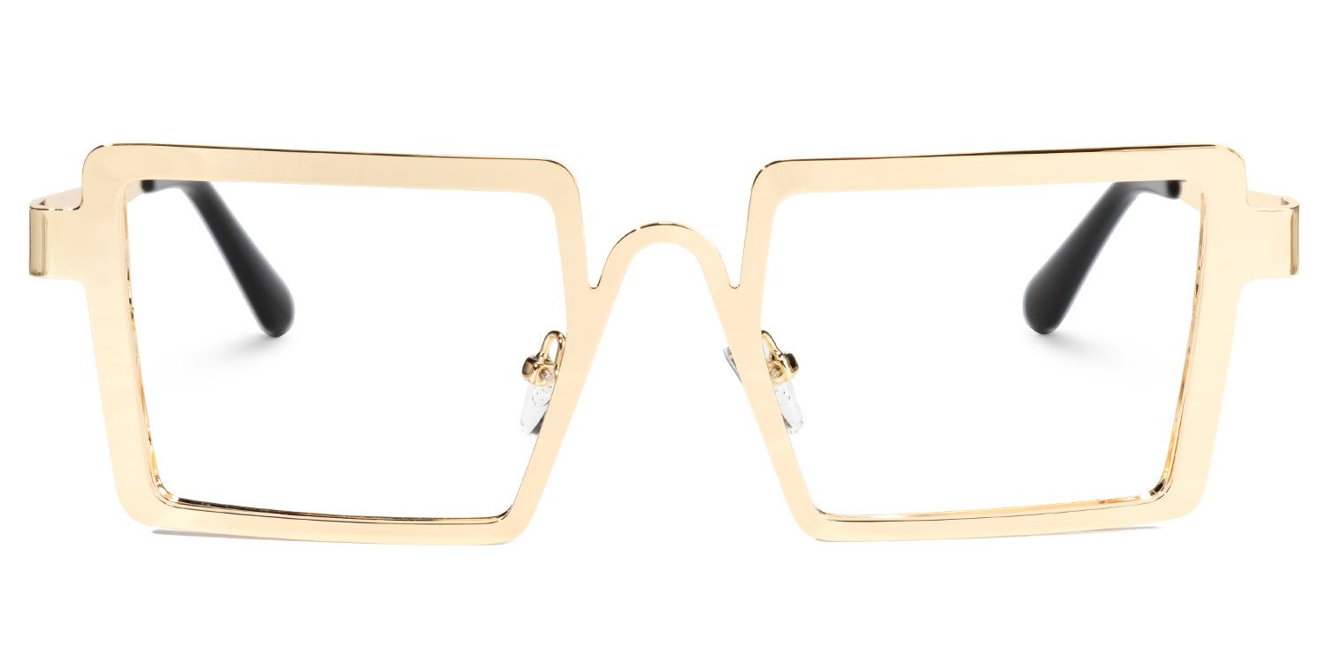 Cairbre - Refined Rectangle Gold Eyeglasses | Vooglam Angle View