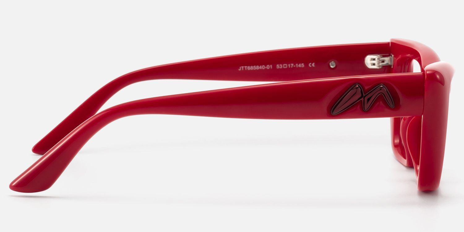Meguro - Puffy Red TR90 Cat Eye Rx Glasses | Vooglam Side View