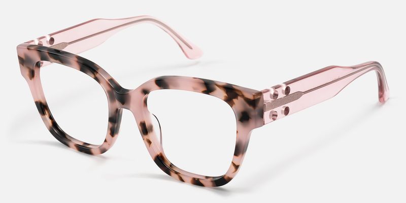 Lorette - Square Pink Eyeglasses | Vooglam