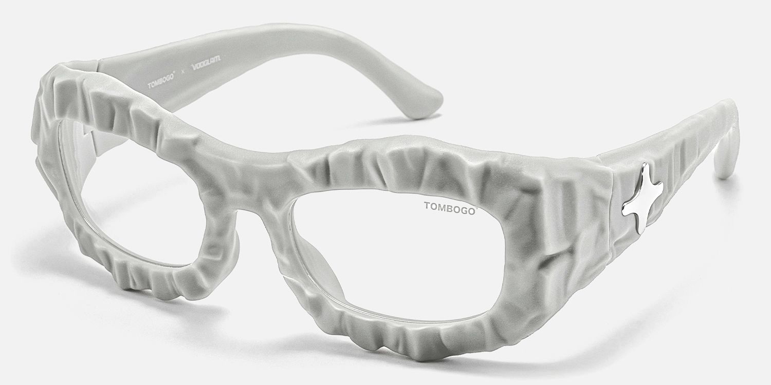 The Geologist - Bold Gray Marble Glasses | Vooglam Front View