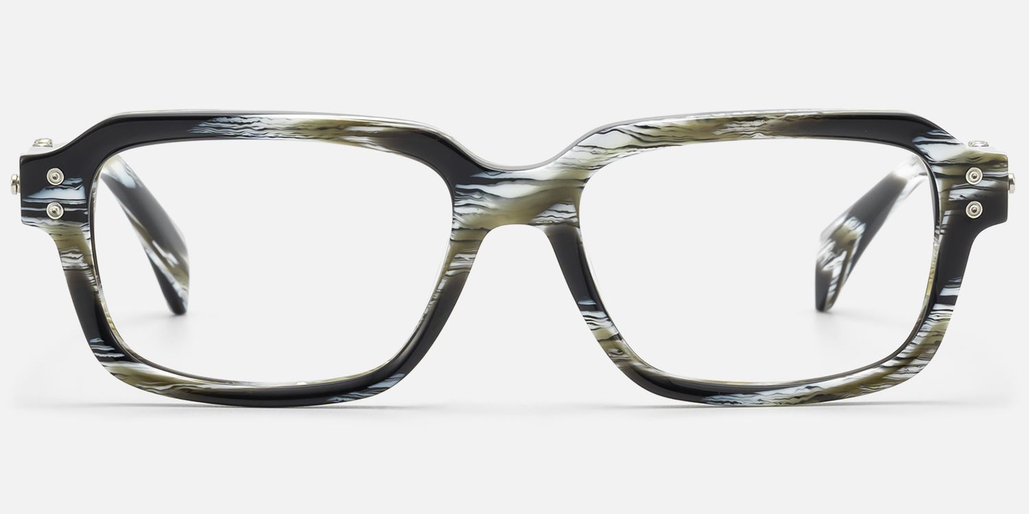 Anacortes - Gray Horn Rim Guitar Temple Glasses | Vooglam Angle View