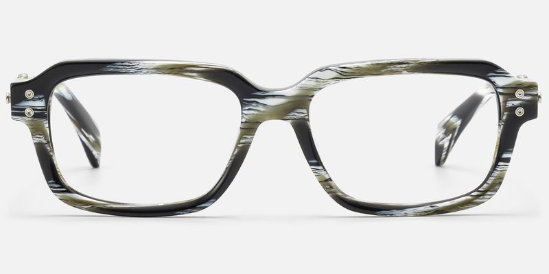 Anacortes - Gray Horn Rim Guitar Temple Glasses | Vooglam