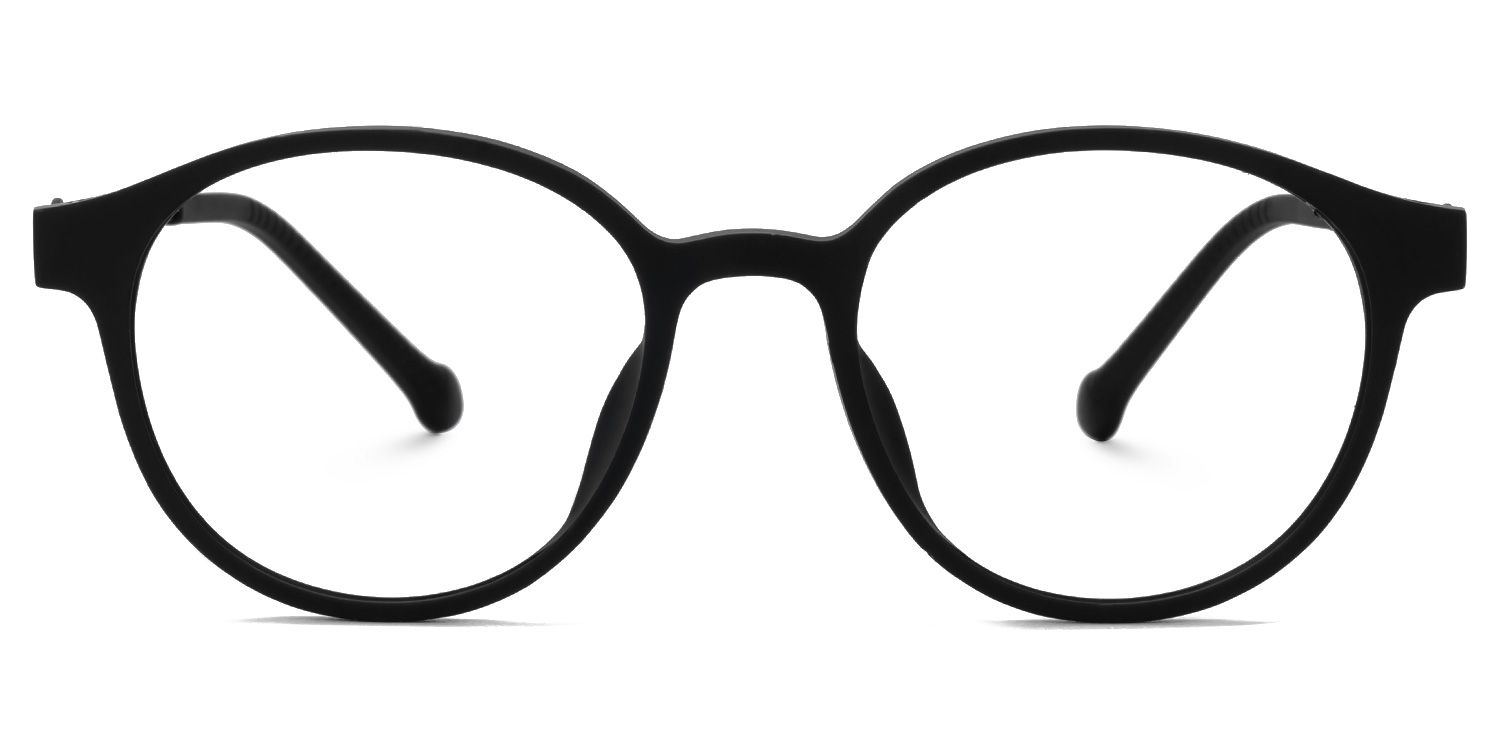Lahayla - Round Black Eyeglasses by Vooglam - Angle View