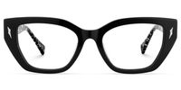 Naiara - Rectangle Black Eyeglasses | Vooglam Angle View