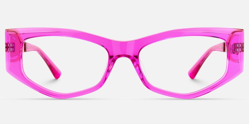 Tahiya - Geometric Pink Eyeglasses by Vooglam