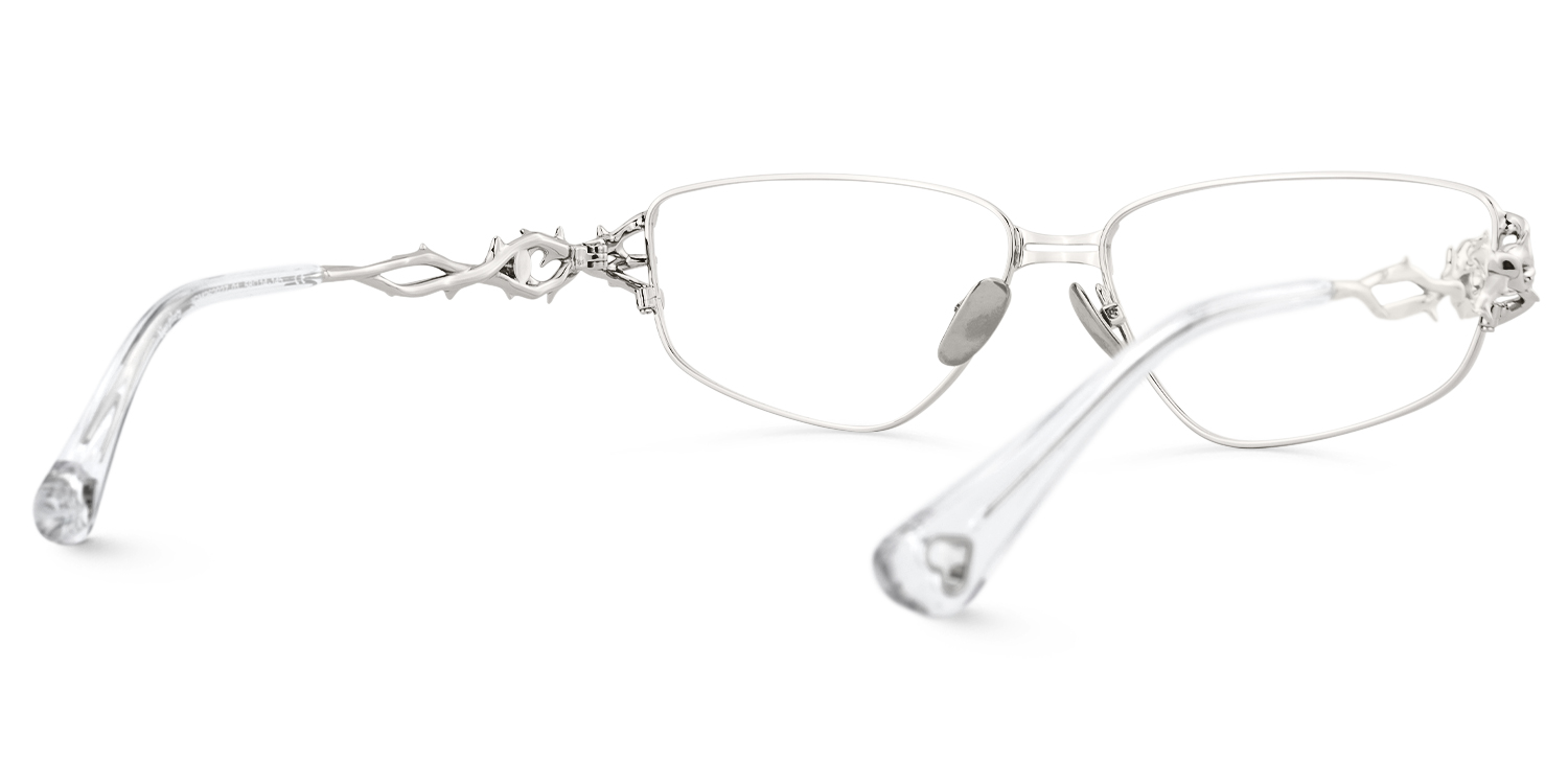 Spine - Geometric Silver Eyeglasses