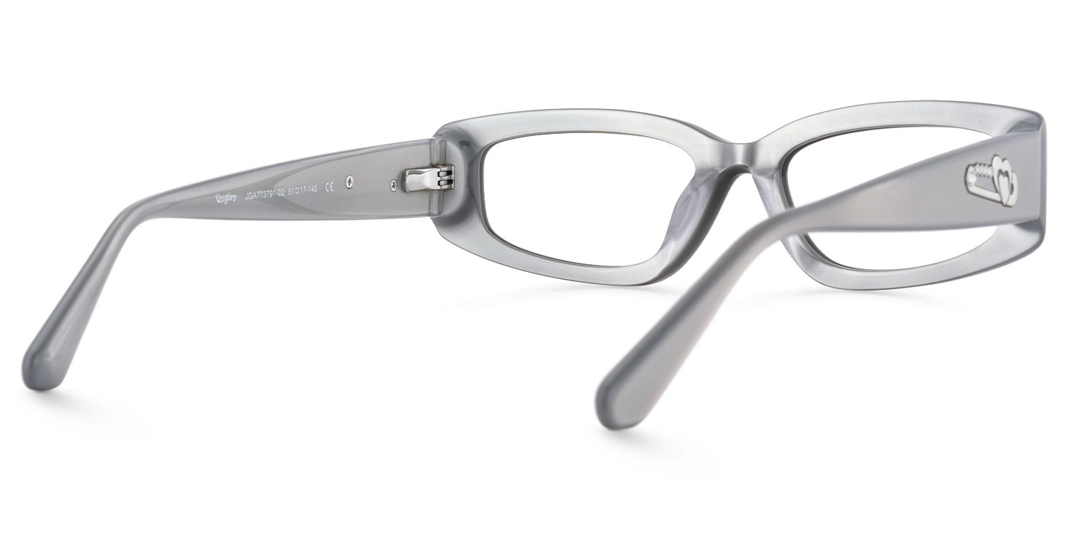 Quentin - Rectangle Silver Eyeglasses | Vooglam Side View