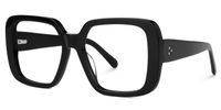 Emiliya - Square Black Eyeglasses | Vooglam Front View