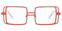 Fergus - Rectangle Red Eyeglasses | Vooglam Angle View