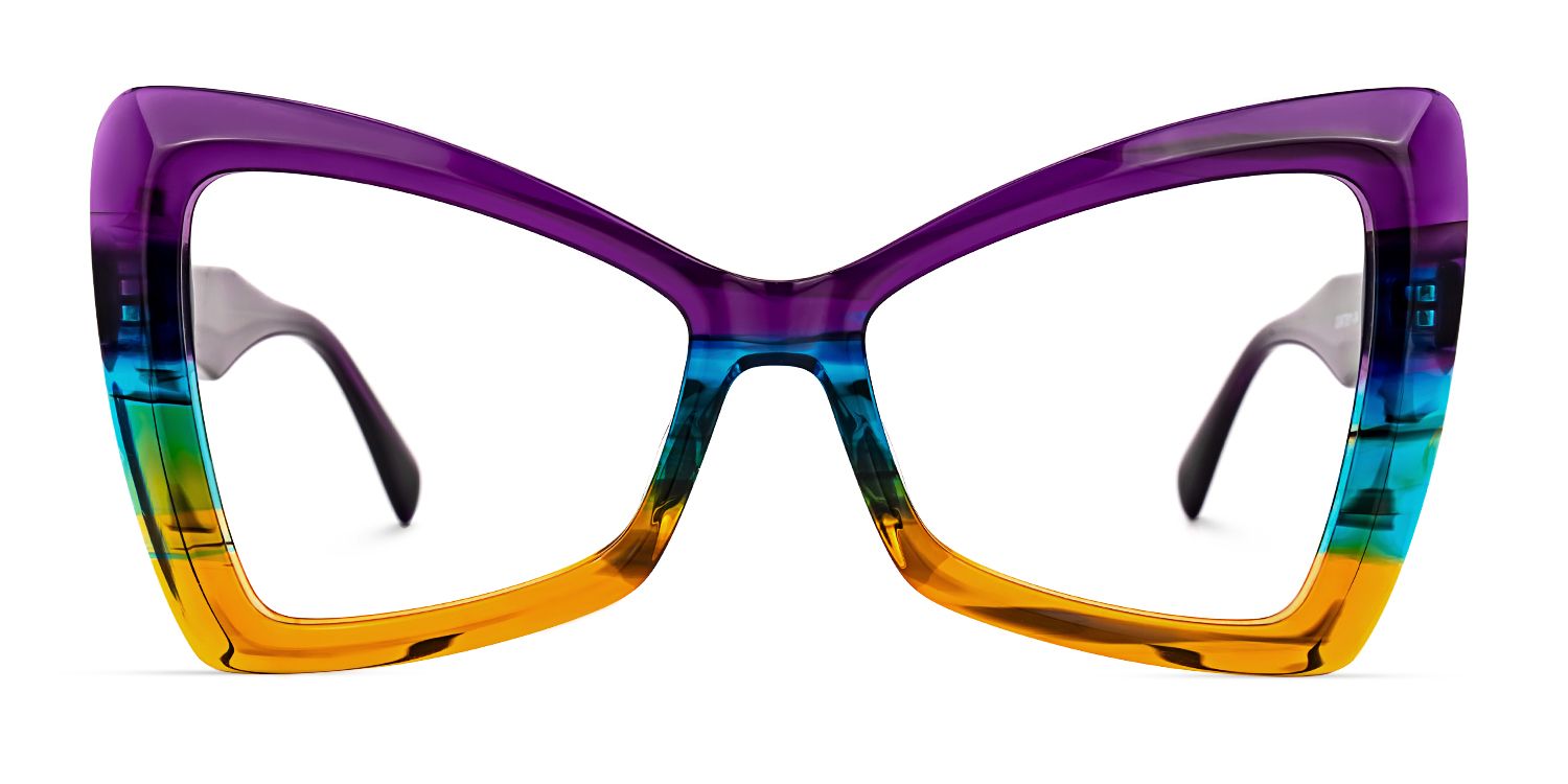 Deanne - Butterfly Multicolor Eyeglasses | Vooglam Angle View