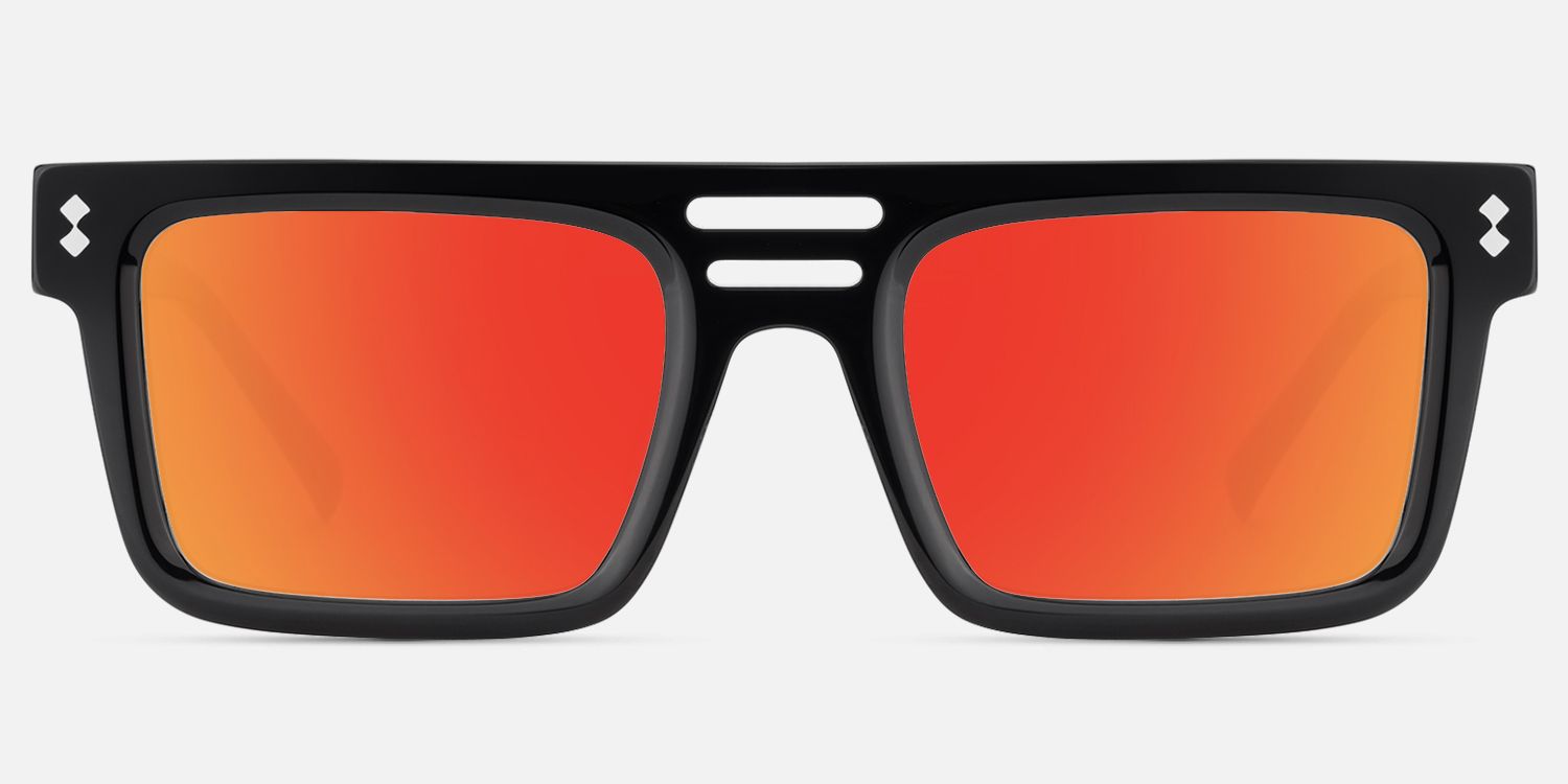 Ryan - Triple Bridge Orange Mirror Aviators | Vooglam Angle View