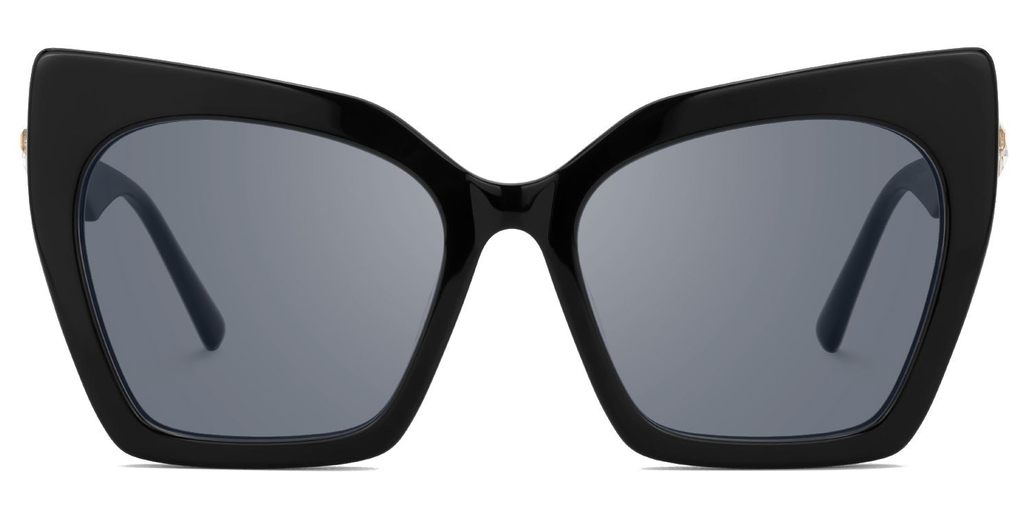 Feliciana - Cat Eye Black Sunglasses | Vooglam Angle View