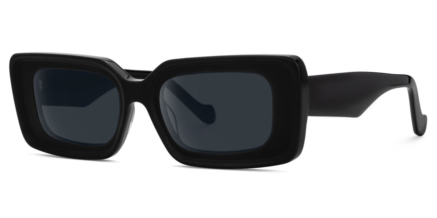 Kadmiel - Rectangle Black Prescription Sunglasses | Vooglam Front View
