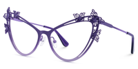 Elkan - Cat Eye Purple Eyeglasses | Vooglam Front View