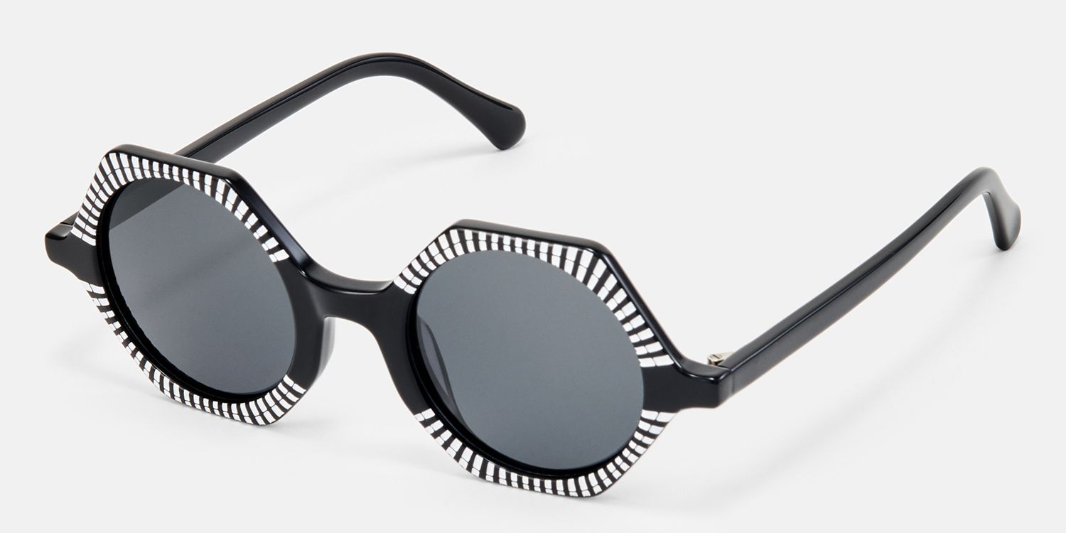 Hypnotic - Geometric Black Sunglasses | Vooglam Front View
