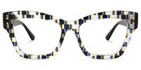 Vanna - Rectangle Pattern Eyeglasses | Vooglam Angle View