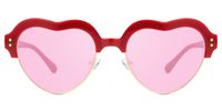 Hannah - Heart Red Sunglasses | Vooglam Angle View