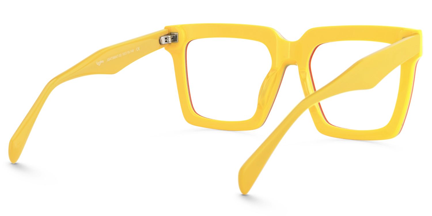 Altresha - Square Yellow Eyeglasses | Vooglam Side View